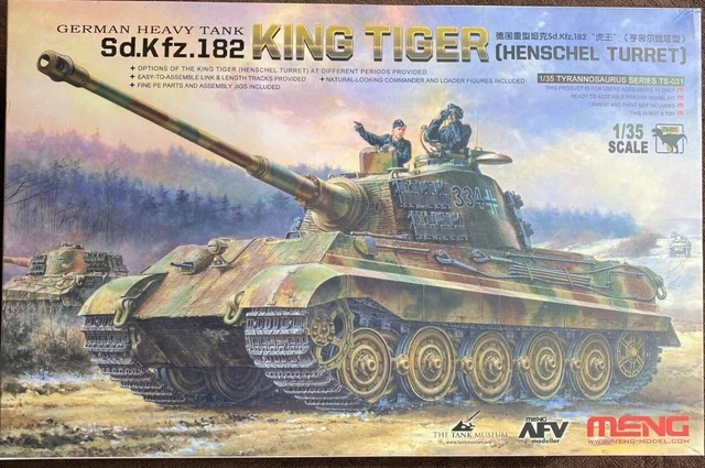 MENG SD.KFZ.182 KING Tiger Tank, Henschel Turret 1/35 scale model kit ...