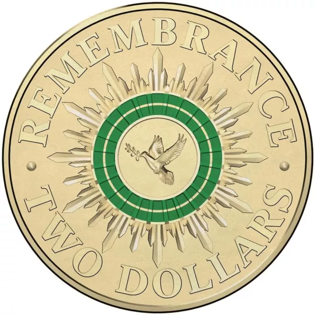 2023 Australia 35th Anniversary of the $2 Remembrance Green Dove $2 Coin