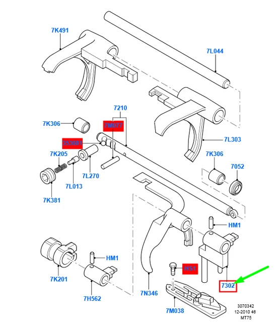 NEW FORD RANGER T6 Manual Gear Selector Lever Arm 1740434 Bb3R7302Ac