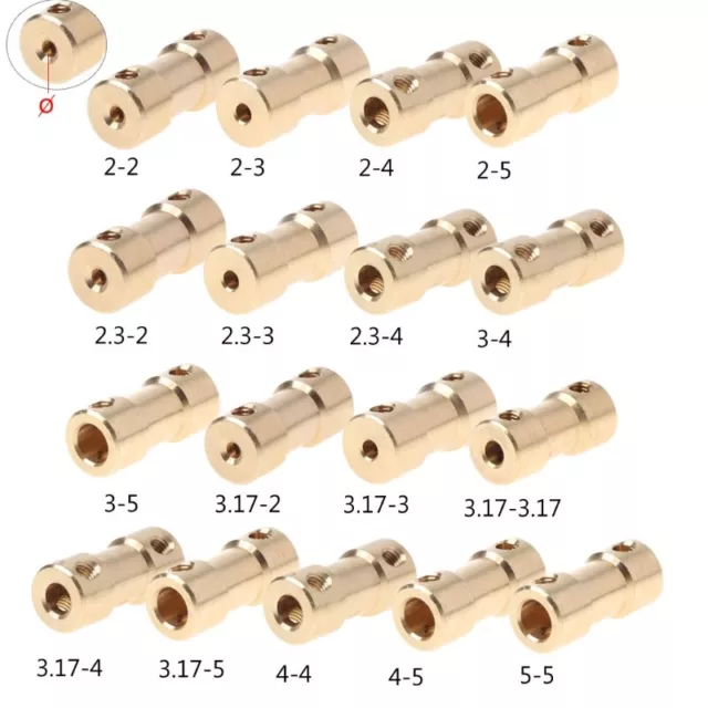 2-5mm Motor Copper Shaft Coupling Coupler Connector Sleeve Adapter
