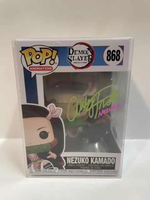 FUNKO POP! Demon Slayer Nezuko Kamado #868 Abby Trott Signed with PSA COA