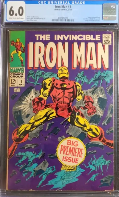 1968 Iron Man 1 CGC 6.0 1st Solo Iron Man. Origin of Iron-Man Retold. RARE!
