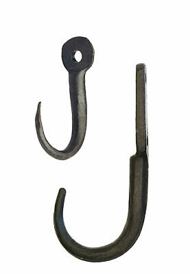 Small & Tiny Black Wrought Iron Butcher's Meat Hooks - Rustic Game & Beam Hook