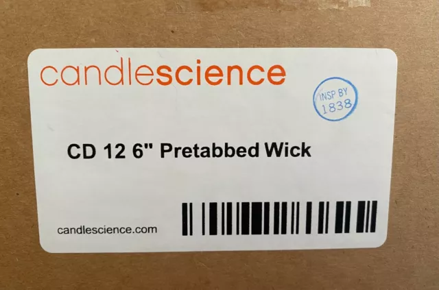 6 pulgadas Candle Wicks Qty 100 Pretabud Candle Science CD 12 3