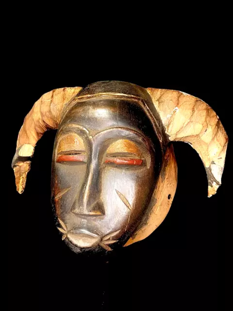 African Carved Wood Tribal Mask vintage hanging  tribal mask spectacular -6064