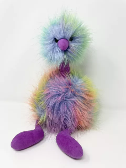 Jellycat London Rainbow Pompom Ostrich Emu Bird Plush Stuffed Animal