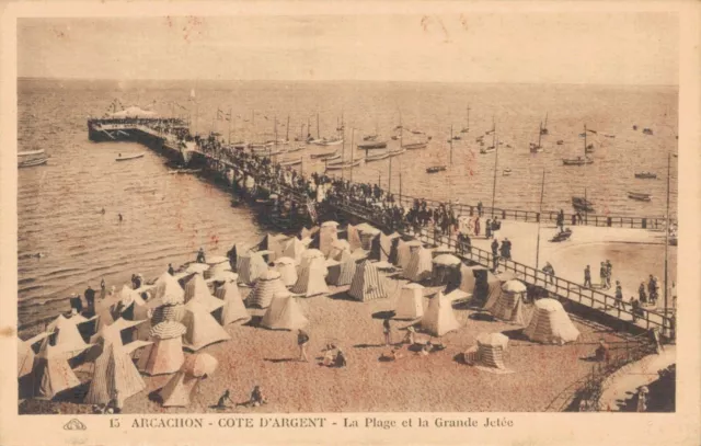 Cpa/Dep 33/Arcachon Cote  D'argent La Plage