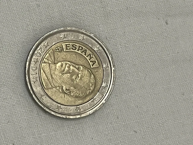 Pièce de 2 euros rare Roi d'espagne 2001 