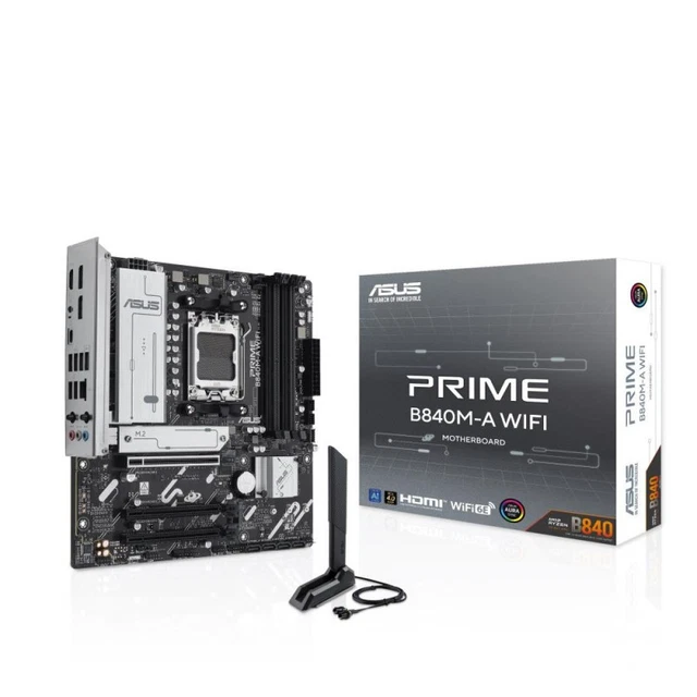 MAINBOARD, ASUS, AMD B840, SAM5, Micro-ATX, Memory DDR5, Memory slots 4 ...