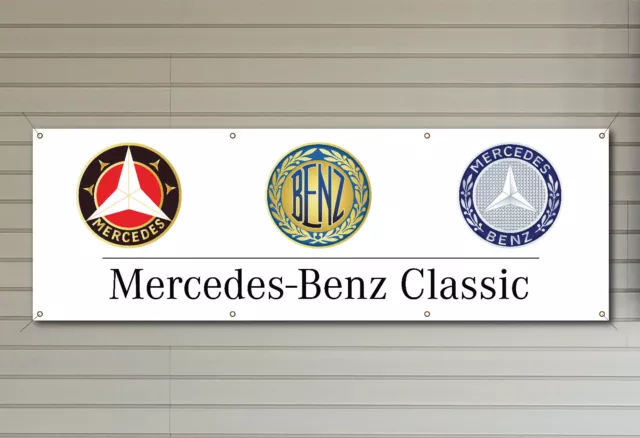 Mercedes BENZ CLASSIC Logo PVC Workshop Garage banner sign waterproof SIGN 003