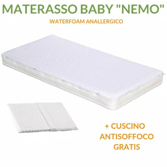 Materasso Da Bambino Lettino Per Culla Baby Anallergico - Kinder + Cuscino