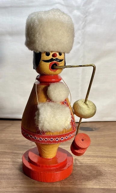 altes Räuchermännchen „Kosake“:  Handarbeit aus dem Erzgebirge, 24cm, 60er Jahre