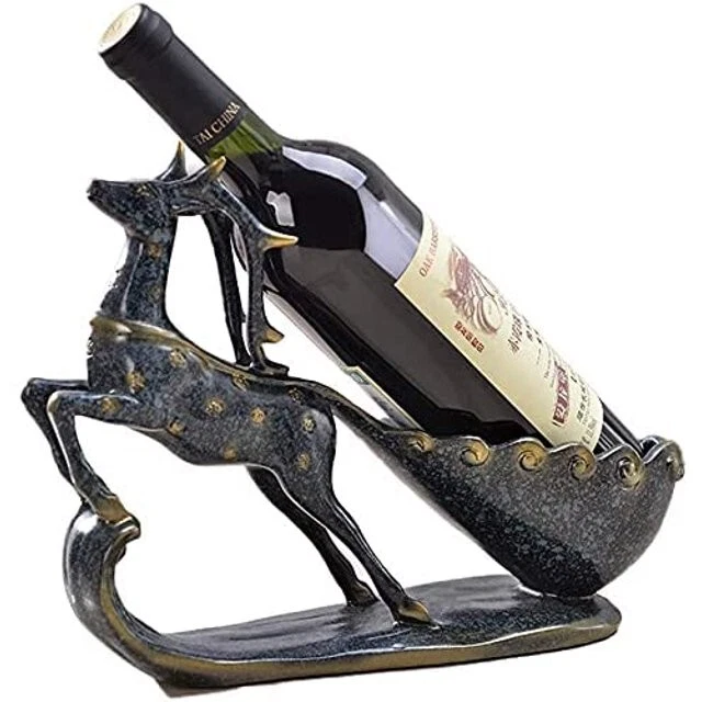 Wine Rack Sculpture Statue Doll Wine Cabinet Ornament