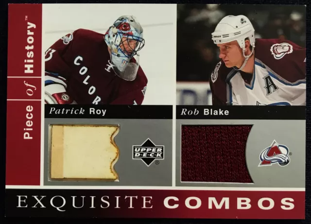 Patrick Roy / Rob Blake UD Piece of History Exquisite Combos card EC-BR, 2003 04