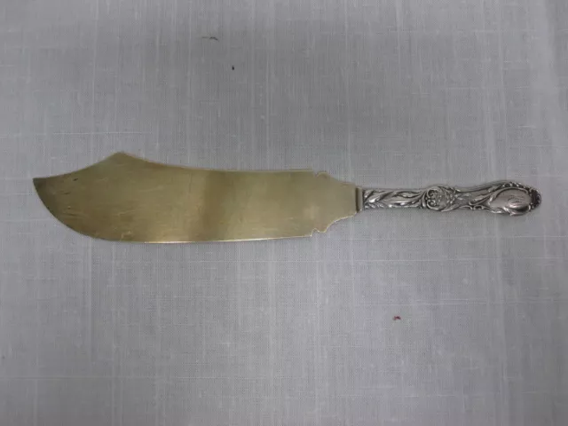 Atq Gorham George Wilkinson "Rouen" Solid Sterling Ice Cream Slice Knife 10 3/4"