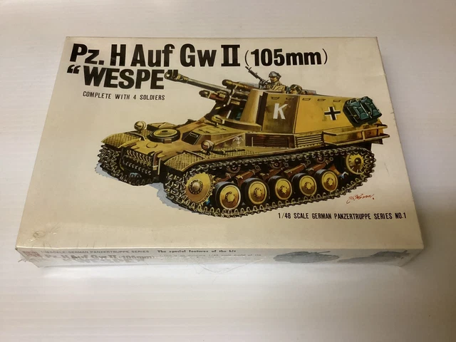 BANDAI SELF PROPELLED Howitzer 105mm Pz H WESPE 1/48 scale plastic ...