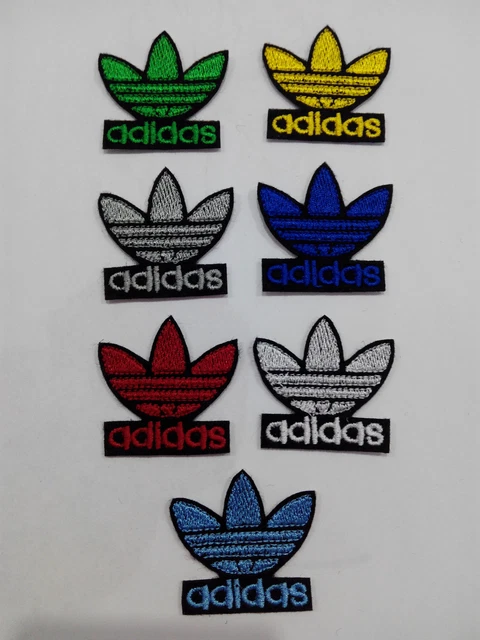 Cuervo Destello Accesorios PARCHE BORDADO TERMOADHESIVO estilo Adidas 4/4 cm adorno ropa 7 colores EUR  2,99 - PicClick IT