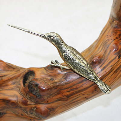 Solid Brass Birds Figurines Antique Statue Hummingbird Tea Knife Home Decor