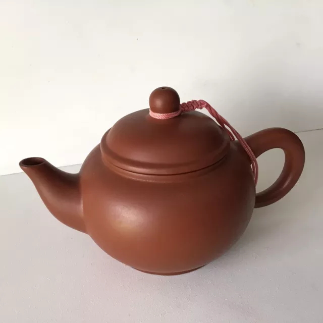 Chinese YiXing Teapot Mini Clay Hand Made Stamped Signed Tea Pot Braid 3