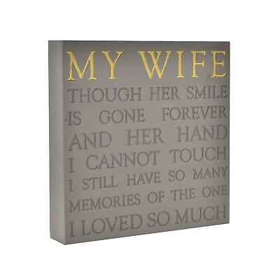 Placa conmemorativa cuadrada gris de Thoughts of You - esposa