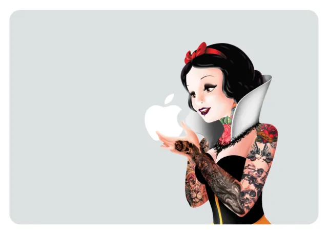 SW004 Tattoo Snow White Eating Apple Macbook Decal fits 13 inch