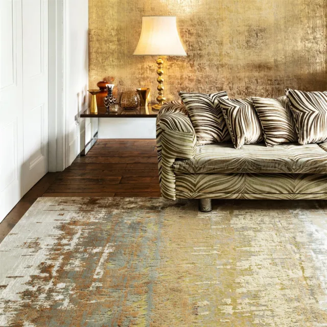 Aurora Dune Gold AU01 Modern Abstract Rug For Living Room - Medium 120x170cm