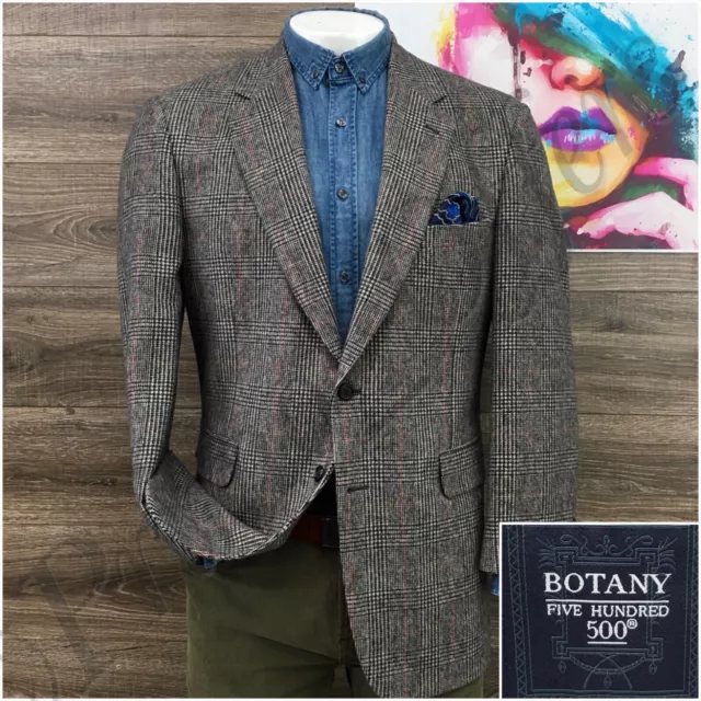 Vintage Botany 500 Mens Blazer Sport Coat Casual Jacket Size 44R Camel Hair Suit