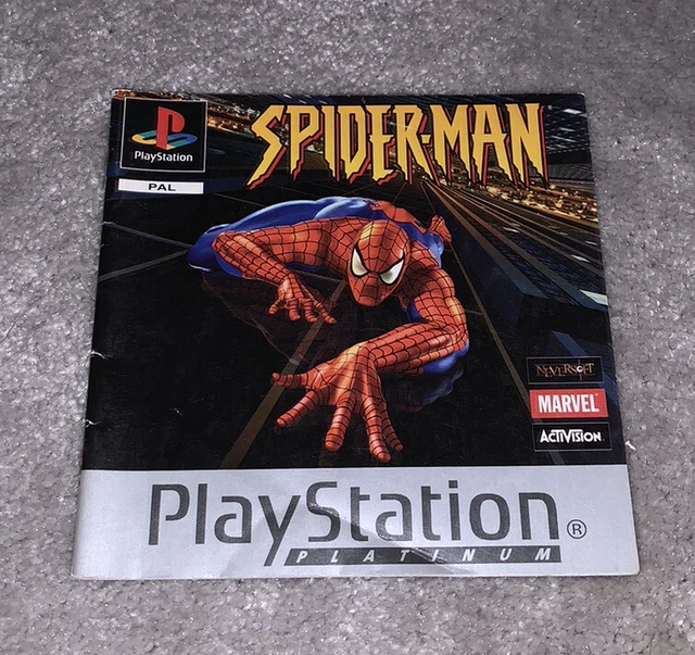 SPIDERMAN PLATINUM SPIDERMAN Sony PlayStation PS1 Instruction Manual