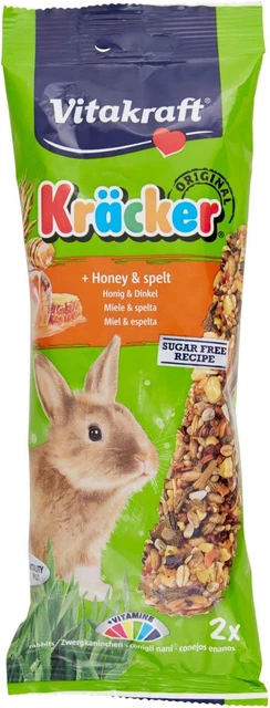 Cibo per Conigli Kracker Miele E Spelta Confezione Da 2 112 G