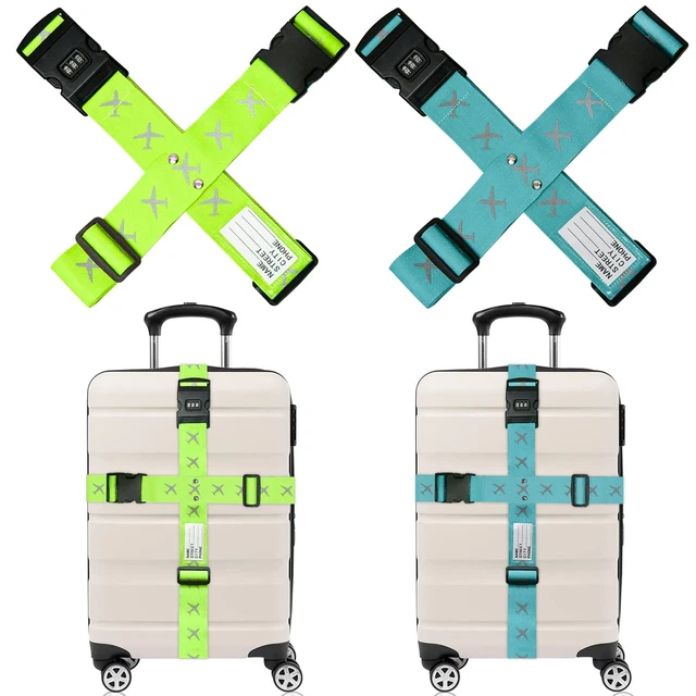 2 Cinghie Elastiche Per Valigie - Regolabili, Resistenti, Per Fissaggio Bagagli Extra Durante I Viaggi
