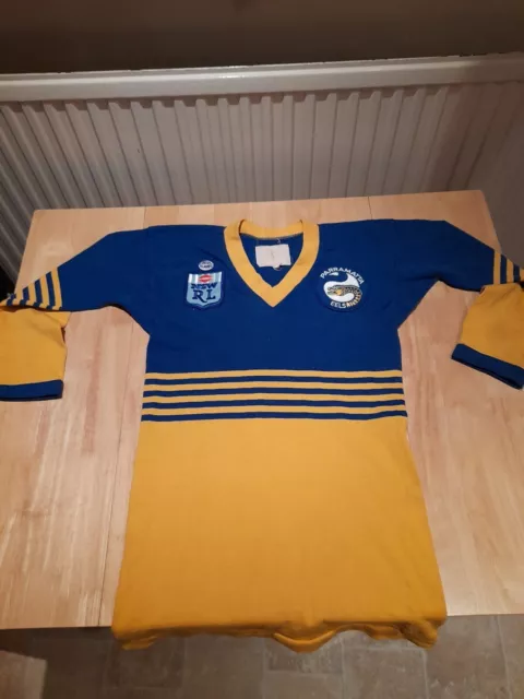 Vintage Australian rugby league shirt jersey Parramatta Eels 1980s (Size 38'')