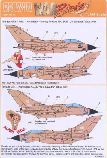 Kits World Decals 1/144 PANAVIA TORNADO GR4 Operation Desert Storm Part 2