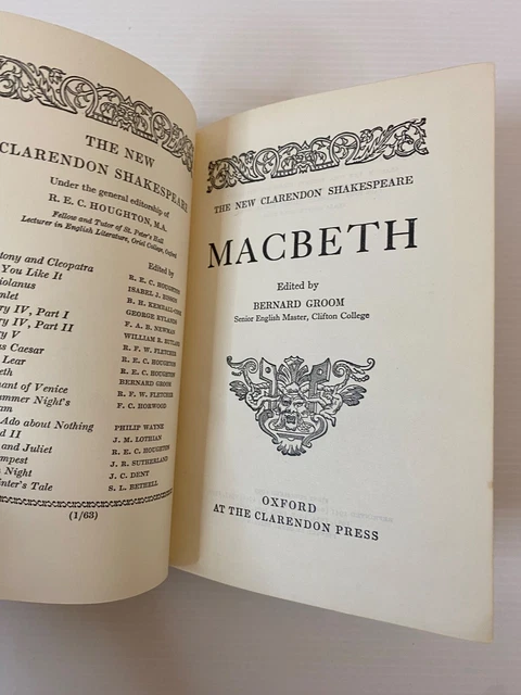 Der neue Clarendon Shakespeare, Macbeth, Bernard Groom 1969 Oxford HB Taschenbuch