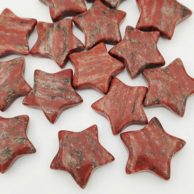 20pcs Natural Sesame Stone Quartz Healing Star Gemstone for Home Decor 25x6mm