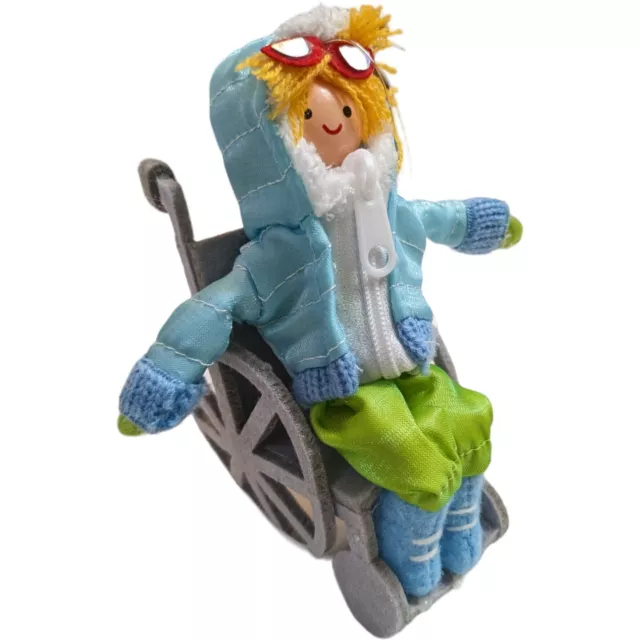 TARGET 2023 WONDERSHOP Ornament Child Person in Wheel Chair & Blue Ski ...
