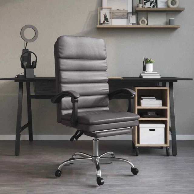 Fauteuil de massage inclinable de bureau Gris Similicuir