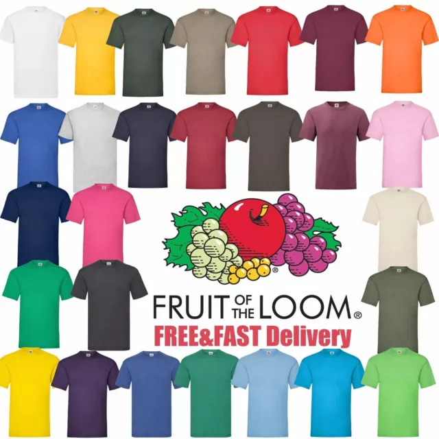 Fruit Of The Loom Men’s Plain T-Shirt 100% Cotton Short Sleeve Tee Men Top New