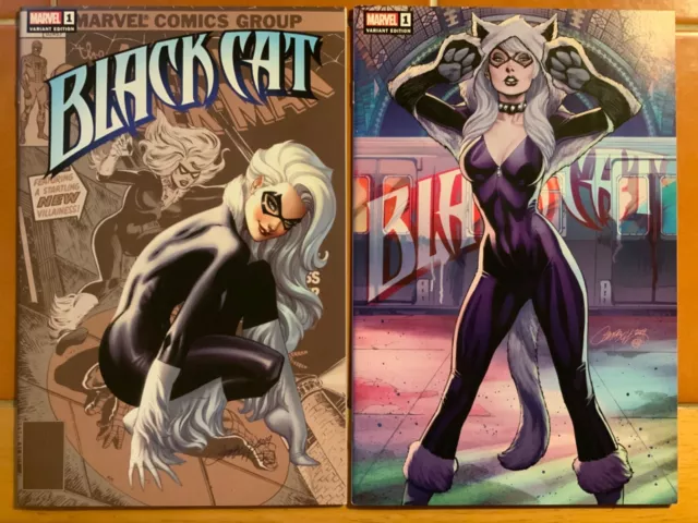 Marvel Comics - BLACK CAT #1 - J. SCOTT CAMPBELL VARIANT SET - A & B COVERS 2019