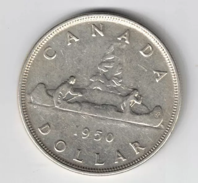 Canada 1950 Fwl Dhp Voyageur Silver Dollar King George Vi Canadian Silver Coin