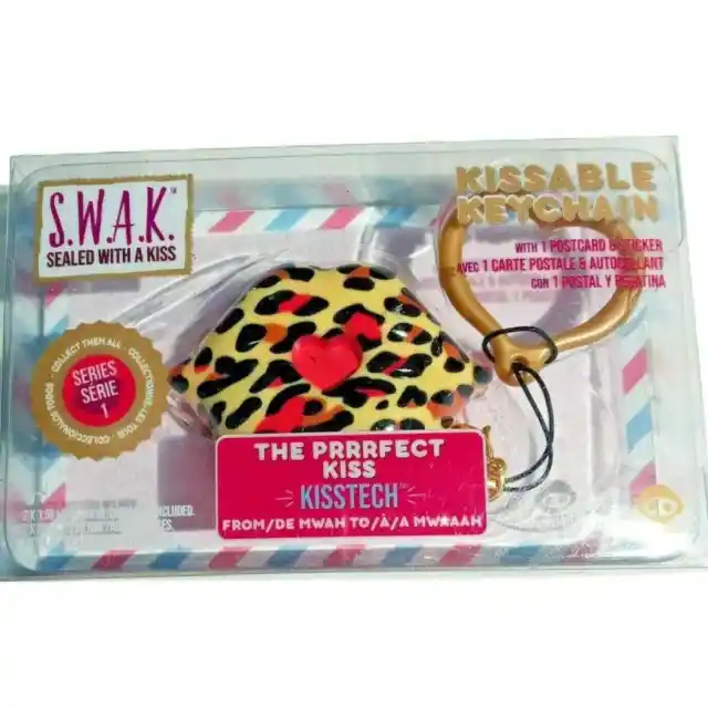 Easter Basket Filler SWAK Keychain Sealed with Kiss Red Animal Print Key Chain