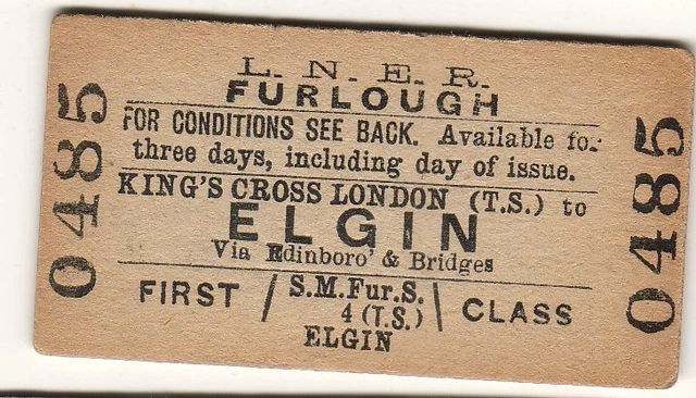 Lner Tickets RAILWAY TICKET LNER Kings Cross London (TS) - Elgin £3.99 - PicClick UK