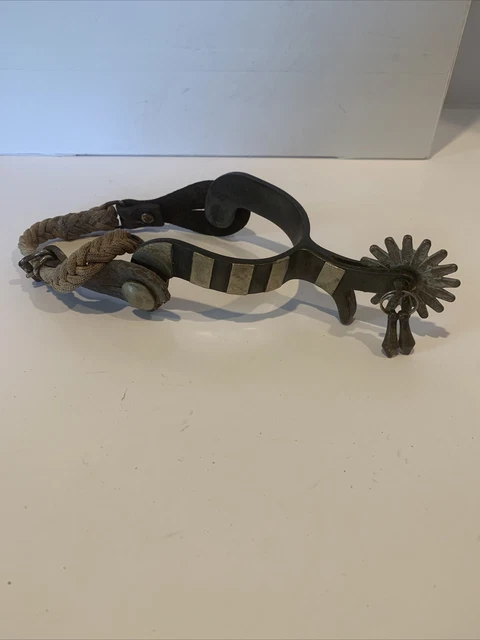Vintage Western Cowboy Single Spur with Leather Strap