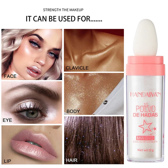 ⭐Glitter corpo polvere De Hadas Shimmer Highlighter polvere per viso e ~
