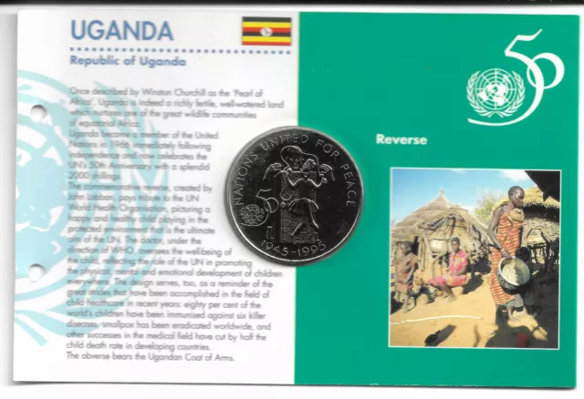 Uganda 1995  2000 Shillings " 50 Jahre Vereinte Nationen "  CN  28.28 gr. UNC