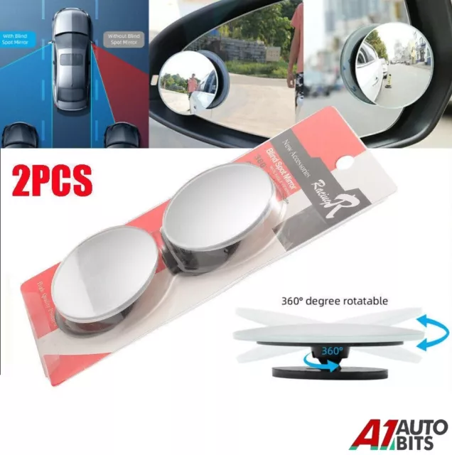 2x Blind Spot Mirror Rear Side View Towing Car Van Motorcycle Adjust Wide Angle