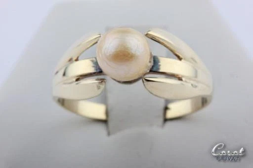 Perlen Ring 8kt 333 Gelb Gold Gr 59 Ringweite 19,8mm Top!