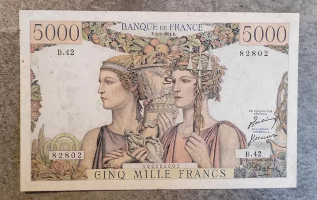 France Billet de 5000 Francs terre et mer du 01/02/1951 B.42