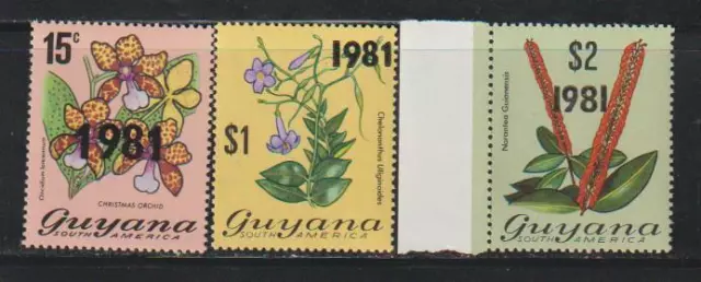 Guyana Stamps 1981 Overprinted 1981 Flowers Mnh - Misc24-301