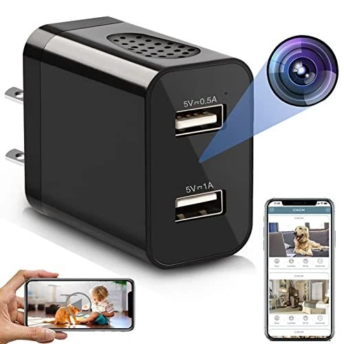 LUOHE Spy Camera Wireless Hidden WiFi Charger 1 Count (Pack of 1), Black