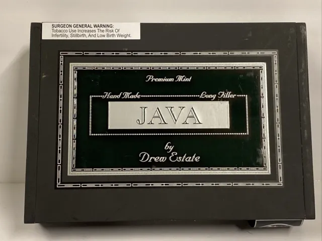 Java By Drew Estates Toro Mint Black Wood Empty Cigar Box Craft/Jewelry Box